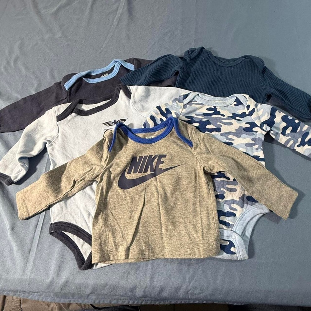 Nike Chick Pea Koala Baby Boy 0-3M Long Sleeve Bodysuits and Tee Bundle 5pc
